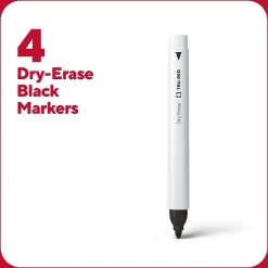 TRU RED ™ Pen Dry Erase Markers, Fine Tip, Black, 4/Pack (TR61460/TR54560) Discount
