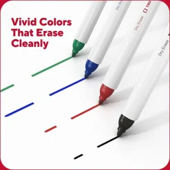 TRU RED ™ Pen Dry Erase Markers, Fine Tip, Assorted, 12/pack (TR61455)