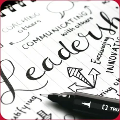 TRU RED ™ Pen Permanent Markers, Twin Tip, , 4/Pack (TR57829) Black