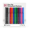 TRU RED ™ Permanent Marker, Fine Tip, Assorted, 12/Pack (TR54530) Best