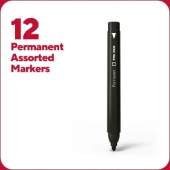 TRU RED ™ Permanent Marker, Fine Tip, Assorted, 12/Pack (TR54530) Best
