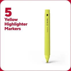 TRU RED ™ Pocket Stick Highlighter with Grip, Chisel Tip, Yellow, 5/Pack (TR54578)
