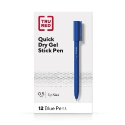 TRU RED ™ Quick Dry Gel Pens, Fine Point, 0.5mm, , Dozen (TR54472) Blue Sale