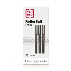 TRU RED ™ Rollerball Pens, Fine Point, Assorted Colors, 3/Pack (TR58251) Hot