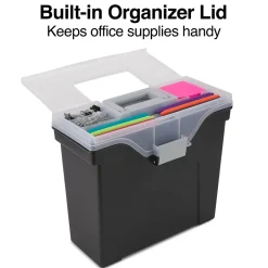 TRU RED ™ Slim Portable File Tote, Letter Size, Black, 5/Carton (TR58297CT) Clearance