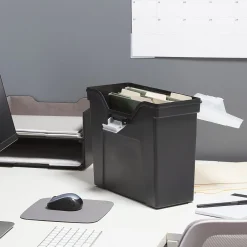 TRU RED ™ Slim Portable File Tote, Letter Size, Black, 5/Carton (TR58297CT) Clearance