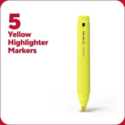 TRU RED ™ Tank Highlighter with Grip, Chisel Tip, Yellow, 5/Pack (TR54577) Sale
