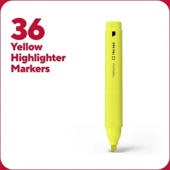 TRU RED ™ Tank Highlighter with Grip, Chisel Tip, Yellow, 36/Pack (TR54581)
