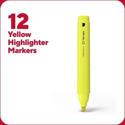 TRU RED ™ Tank Highlighter with Grip, Chisel Tip, Yellow, Dozen (TR54579) Sale