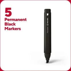 TRU RED ™ Tank Permanent Markers, Chisel Tip, Black, 5/Pack (TR54523) Hot