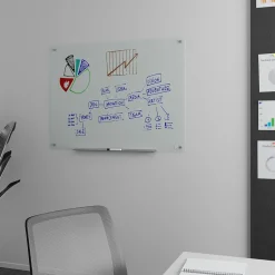 Online ™ Tempered Glass Dry Erase Board, Frosted, 4' x 3' (TR61199) Dry Erase