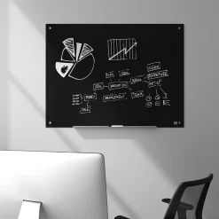 ™ Tempered Glass Dry Erase Board, Black, 4' x 3' (TR61200) Dry Erase