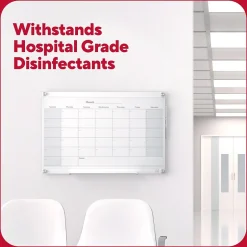 Clearance ™ Templated Magnetic Glass Dry-Erase Whiteboard, 3' x 2' (TR62139) Dry Erase