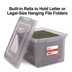 TRU RED ™ Weather-Resistant File Box, Letter/Legal, Frost Gray, 4/Carton (TR57623CT) Discount