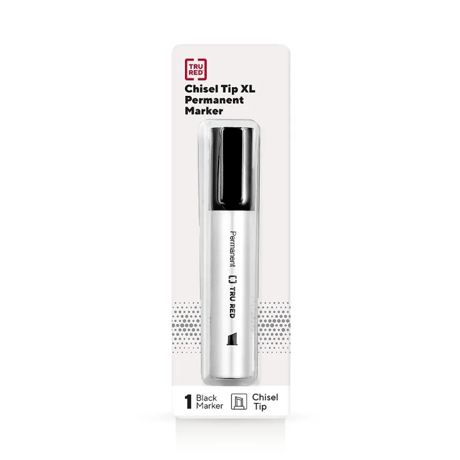 TRU RED ™ XL Tank Permanent Marker, Chisel Tip, Black (TR56933)