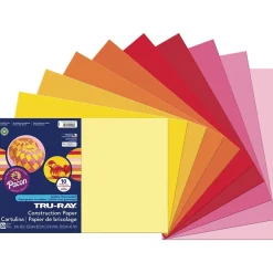 Sale Tru-Ray 12" x 18" Construction Paper, Warm Assorted, 50 Sheets (P102948) Construction Paper