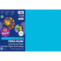 Best 12" x 18" Construction Paper, Atomic Blue, 50 Sheets/Pack, 3 Packs (PAC103401-3) Construction Paper