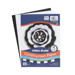 Online 9" x 12" Construction Paper, Black/White, 144 Sheets/Pack (P6676) Construction Paper