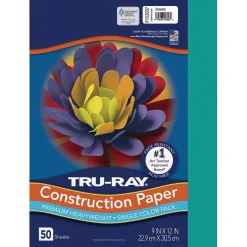 Online Tru-Ray 9" x 12" Construction Paper, Turquoise, 50 Sheets (P103007) Construction Paper