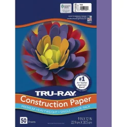 Outlet Tru-Ray 9" x 12" Construction Paper, Violet, 50 Sheets (P103009) Construction Paper