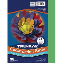 Outlet Tru-Ray 9" x 12" Construction Paper, Festive Green, 50 Sheets (P103006) Construction Paper