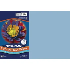 Best Tru-Ray 12" x 18" Construction Paper, Sky Blue, 50 Sheets (P103048) Construction Paper