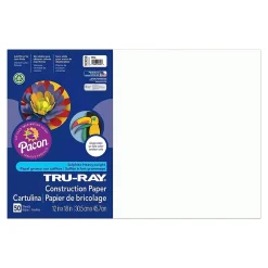 New Tru-Ray 12" x 18" Construction Paper, White, 50 Sheets (P103058) Construction Paper