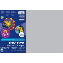 Discount Tru-Ray® Construction Paper, Gray, 12" x 18", 50 Sheets Per Pack, 5 Packs (PAC103059-5) Construction Paper