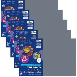 Best Tru-Ray® Construction Paper, Slate, 12" x 18", 50 Sheets Per Pack, 5 Packs (PAC103060-5) Construction Paper