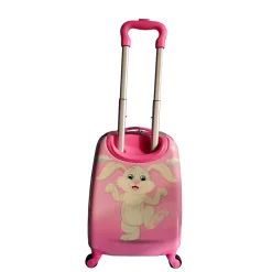 TUCCI 17" Hardside Carry-On Suitcase, 3-Wheeled Spinner, TSA Checkpoint Friendly, Pink (T0499-HappyBuny)