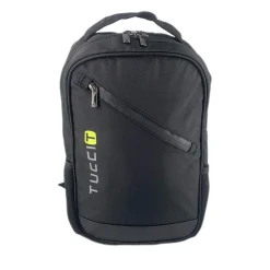 Backpacks<TUCCI CITY RIDER Laptop Backpack, Medium, Black (T0566)