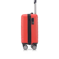 TUCCI Hardside Carry-On Suitcase, 4-Wheeled Spinner, TSA Checkpoint Friendly (T0476-17in-RED)