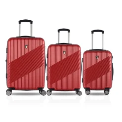 TUCCI Hardside Spinner Carry-On Luggage Set, TSA Checkpoint Friendly, Burgundy (T0269-03PC-BGDY)