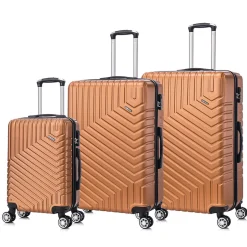 TUCCI Hardside Spinner Carry-On Luggage Set, TSA Checkpoint Friendly, Bronze Gold (S0567-03PC-BRGL)