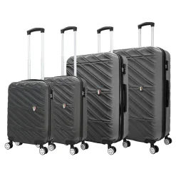 TUCCI Hardside Spinner Carry-On Luggage Set, TSA Checkpoint Friendly, Charcoal (T0533-04PC-CHL)