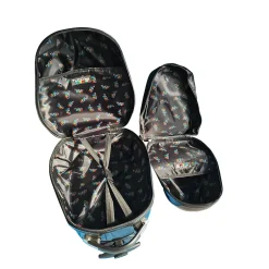 TUCCI Penguin 2-Piece Hardside Carry-On Luggage Set with Wheels, TSA Checkpoint Friendly, Black (T0378-Penguin)