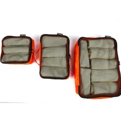 TUCCI 3-Piece Fabric Packing Cube Set, Water Resistant, Burnt Orange (T0553-BRTO)