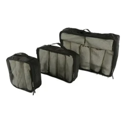 TUCCI 3-Piece Fabric Packing Cube Set, Water Resistant, Gray (T0553-GRY)