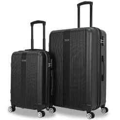 TUCCI 2-Piece Hardside Spinner Luggage Set, TSA Checkpoint Friendly, Black (S0536-02PC-BLK)