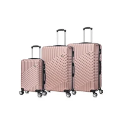 TUCCI 3-Piece Hardside Spinner Carry-On Luggage Set, TSA Checkpoint Friendly, Rose Gold (S0567-03PC-RGD)