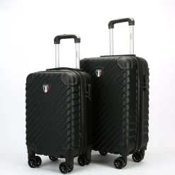 TUCCI 2-Piece Hardside Spinner Carry-On Luggage Set, TSA Checkpoint Friendly (T0293-02PC-BLK)