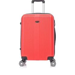TUCCI 4-Piece Hardside Spinner Carry-On Luggage Set, TSA Checkpoint Friendly (S0536-04-RED)