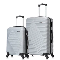 TUCCI VOYAGE Vertice Hardside Spinner Luggage Set, TSA Checkpoint Friendly, (V0001-02PC-SLV)