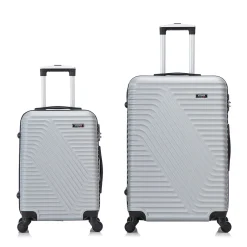 TUCCI VOYAGE Vertice Hardside Spinner Luggage Set, TSA Checkpoint Friendly, (V0001-02PC-SLV)