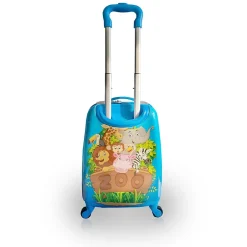 TUCCI Zooland Hardside Carry-On Suitcase, 4-Wheeled Spinner, TSA Checkpoint Friendly, Blue (T0498-Zooland)
