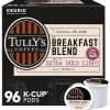 Keurig K-Cups<Tully's Breakfast Blend Extra Bold Coffee, Keurig K-Cup Pod, Light Roast, 96/Carton (192719CT)