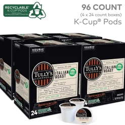 Keurig K-Cups<Tully's Coffee Italian Coffee Keurig® K-Cup® Pods, 96/Carton (GMT193019CT)