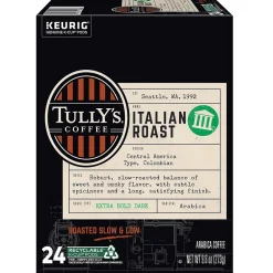 Keurig K-Cups<Tully's Coffee Italian Coffee Keurig® K-Cup® Pods, 96/Carton (GMT193019CT)