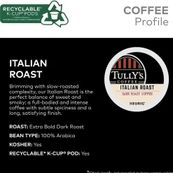 Keurig K-Cups<Tully's Coffee Italian Coffee Keurig® K-Cup® Pods, 96/Carton (GMT193019CT)