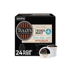 Keurig K-Cups<Tully's French Roast Coffee Keurig® K-Cup® Pods, Dark Roast, 24/Box (192619)